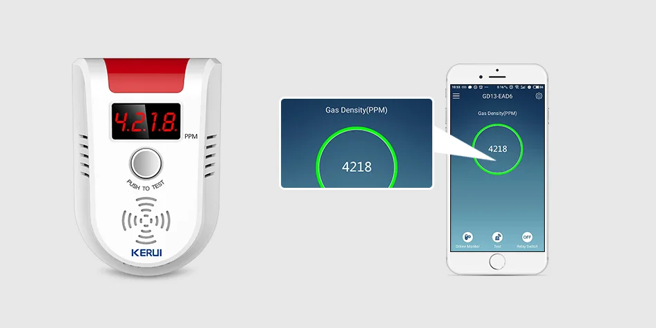 KERUI WGD13 цифровой светодиодный дисплей беспроводной WiFi LPG LNG детектор утечки природного газа сигнализация горючий датчик утечки для кухни