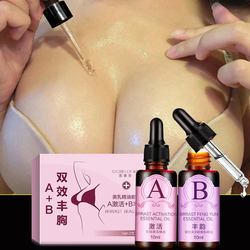 

2pcs A+B 20ml Grow Up Busty Powerful Breast Enlargement Oil Plant Breast Plump C Breast Body Product