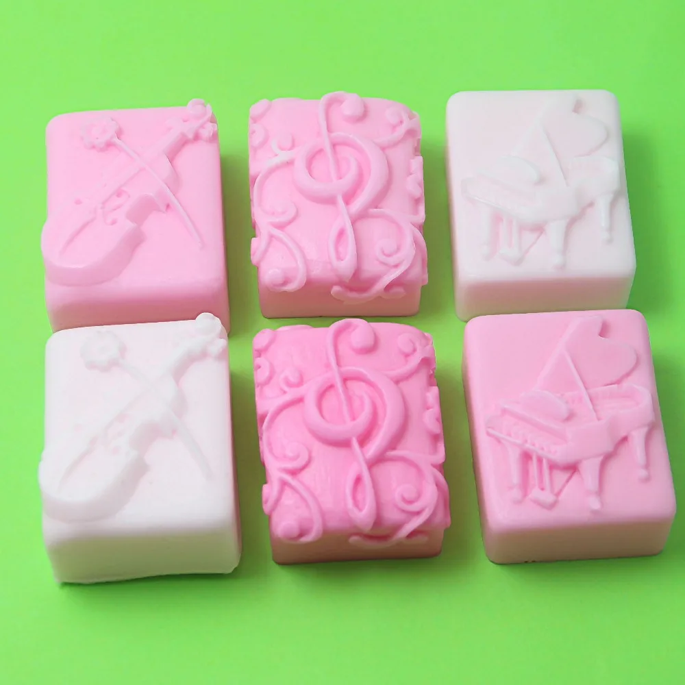

Piano Guitar Music Silicone Soap Molds Chocolate Cookie Mould Cake Decorating Tools AF013
