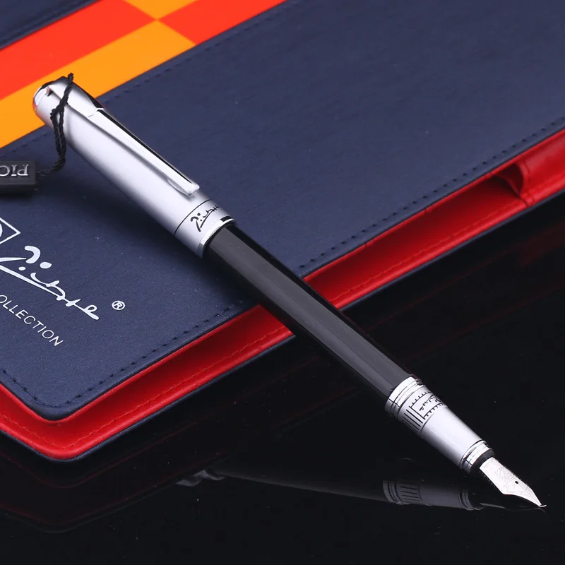 

Pimio 906 Smooth Black and Silver 1.0MM Curved Nib Calligraphy Pen for Painting with Original Gift Box Ink pens Free Shipping