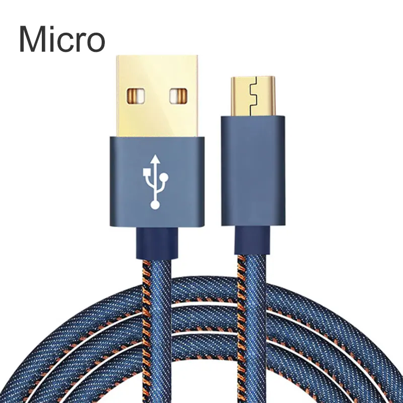 Micro iOS type-c USB кабель 2A Быстрая зарядка ковбой кабель для передачи данных для умный телефон, планшет на OC Android мобильный телефон usb зарядный шнур - Цвет: Micro