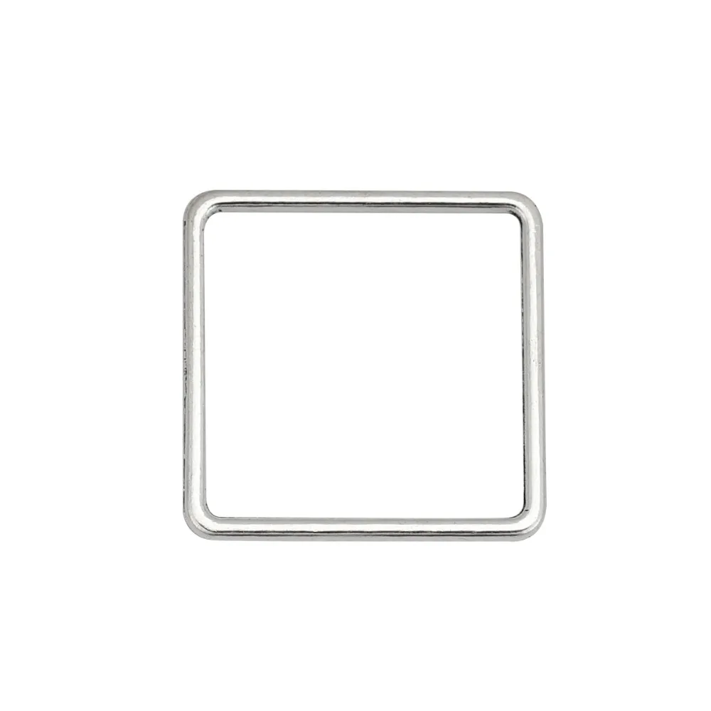 

DoreenBeads Zinc Based Alloy Connectors Square Silver Tone Color Jewelry DIY Findings Components 25mm(1") x 25mm(1"), 20 PCs
