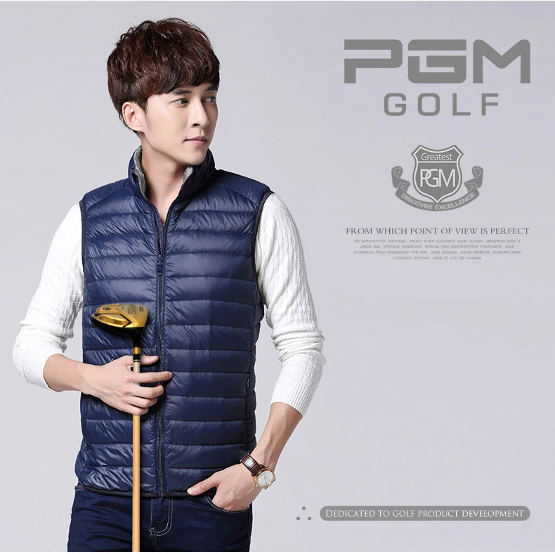 Top quality!2017 PGM golf suit men's down vest double sided wear thin