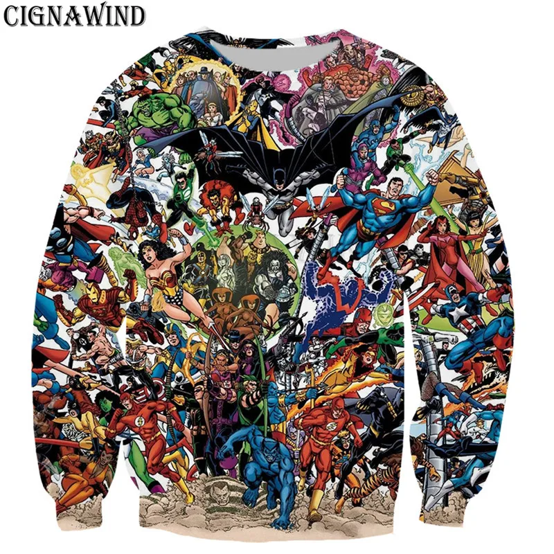 

Latest Harajuku style Anime Superhero Batman Superman hoodie men/women 3D print sweatshirts Long sleeves hip hop streetwear tops
