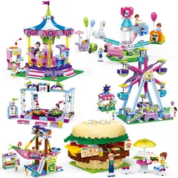 Красочный мир серии парк развлечений колесо обозрения игровая площадка модель игрушки для девочек мальчик игрушки подарки ledgoingly