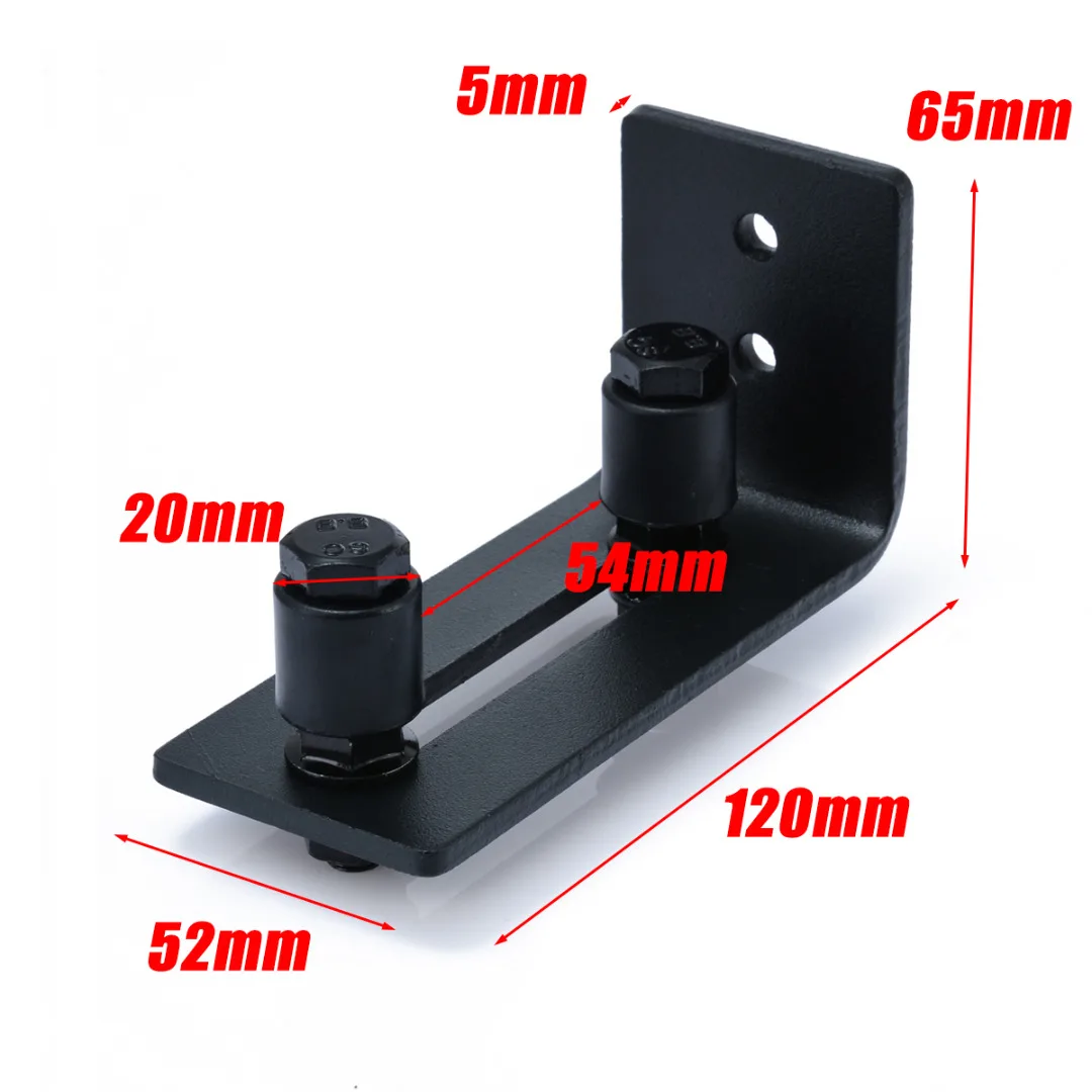 Multifunction Black Bottom Wall Mount Floor Guide Sliding Barn Door Hardware With Adjustable Screws For Door hardware Mayitr