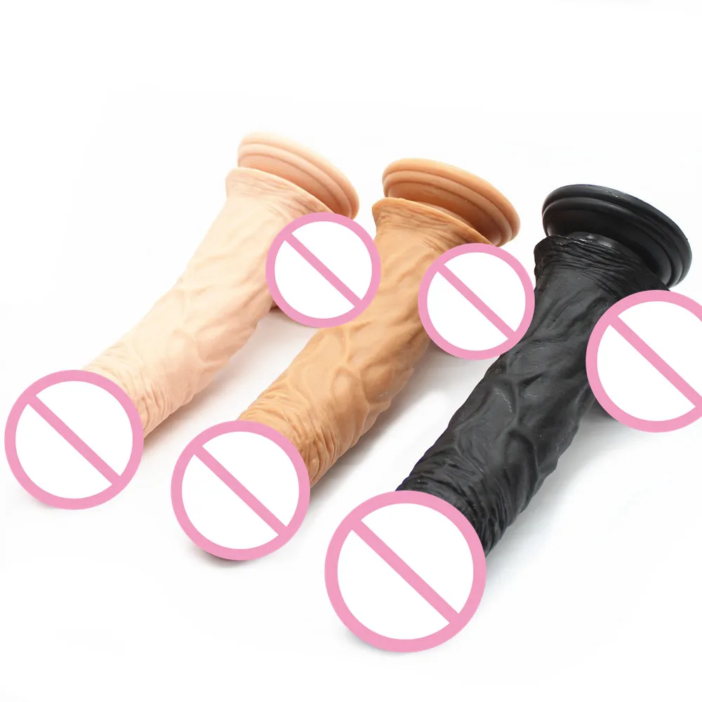 Sex Products Silicone 22 4 5cm Flexible Bend Penis G spot font b Dildo b font