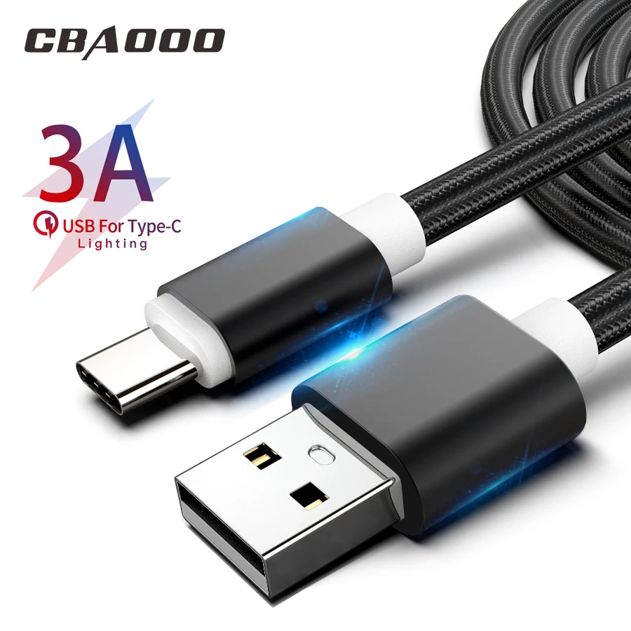 CBAOOO 3M 3A usb type C кабель для быстрой зарядки для samsung Galaxy note 9 S9 S8 Plus usb type-c кабель для передачи данных для redmi note 7