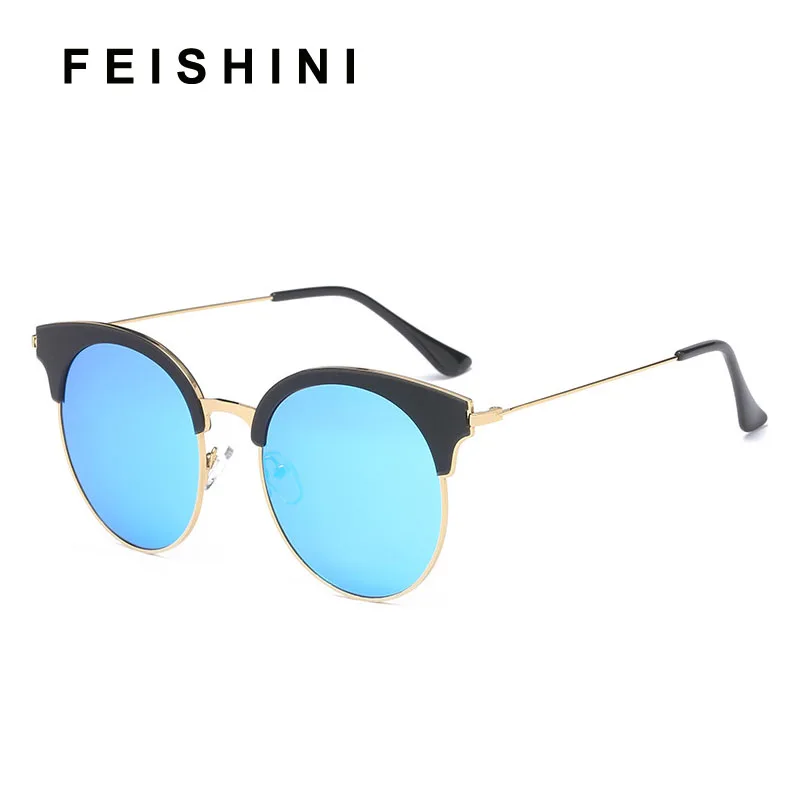 FEISHINI брендовая пластиковая титановая оправа 23 г поляризованные солнцезащитные очки для женщин Кошачий глаз Модные УФ-Защита HD очки зеркальные женские
