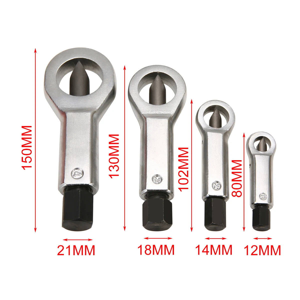 4pcs 9-27mm Nut Splitter Cracker Remover Extractor Cutter Set Repair Tools Kit Remover Extractor Tools