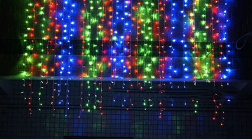 Наружное художественное оформление, 3.5m96leds гирлянда типа занавеса из светодиодной ленты 220 V/110 V свет сада Рождественская гирлянда декоративные огни - Испускаемый цвет: changeable