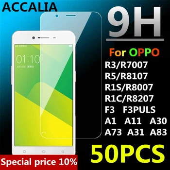 

50PCS Full Tempered Glass for Oppo a83 r3 r1s r1c a73 a30 a11 8207 F3 Puls Screen Protector Toughened Protective Glass Film