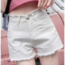 Yfashion женские джинсовые шорты летние шорты с высокой талией Femme корейский стиль свободные шорты с бахромой