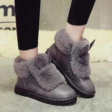 Женская обувь зимние ботинки повседневная обувь на плоской подошве с кроличьим мехом модные короткие ботинки из хлопка г. Новые зимние бархатные теплые ботинки