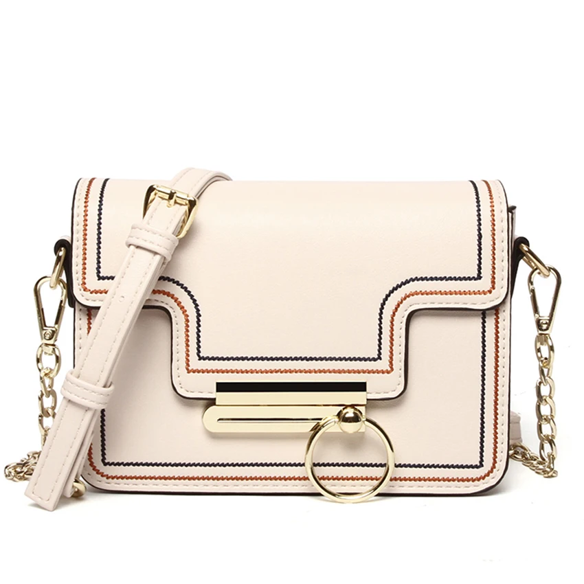 

XUNMEI Small Female Messenger Bag PU Leather Crossbody Bags for Women Solid Chain Women's Shoulder Bag Handbag for Girls