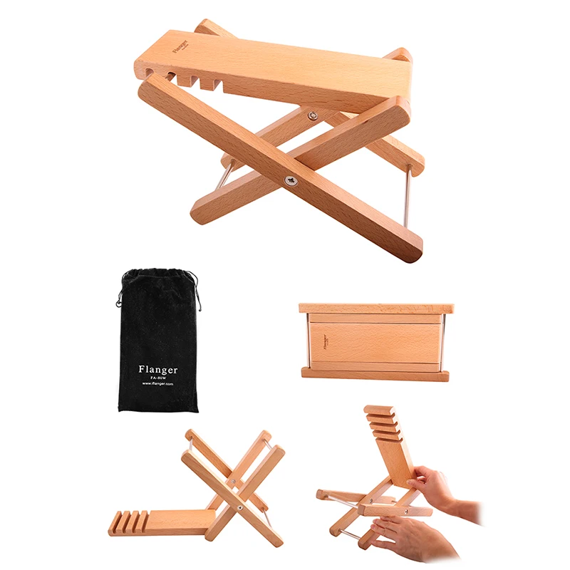 HOT-Flanger Classical Folding Guitar Footrest Solid Wood Guitar Pedal FA-80W