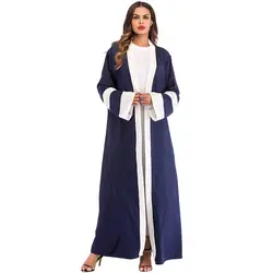 В полоску женские мусульманские платья Дубай абаи длинные халаты кардиган с длинными рукавами кафтан элегантный дизайн Макси платья