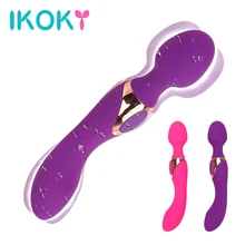 IKOKY Double Head Vibrator G-spot Nipple Vaginal Massage Sex Toys For Women Female Masturbation Clitoris Stimulation AV Vibrator