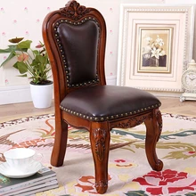 Европейский кожаный детский стул маленький стул мини-спинка журнальный столик стул твердая древесина задний маленький кожаный стул Сменная обувь B