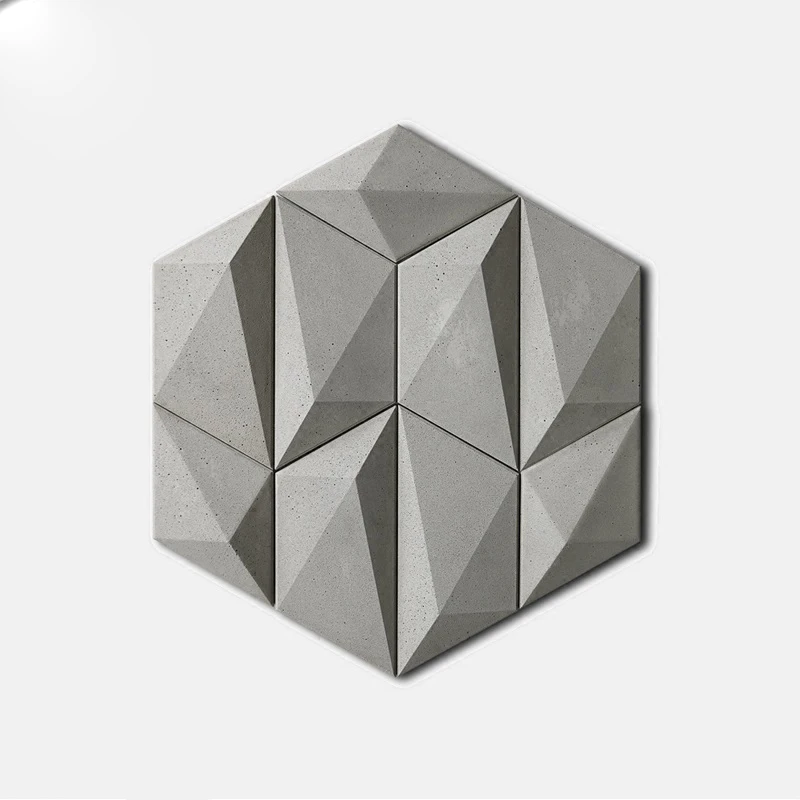 Parede de cimento 3d telha molde geometria