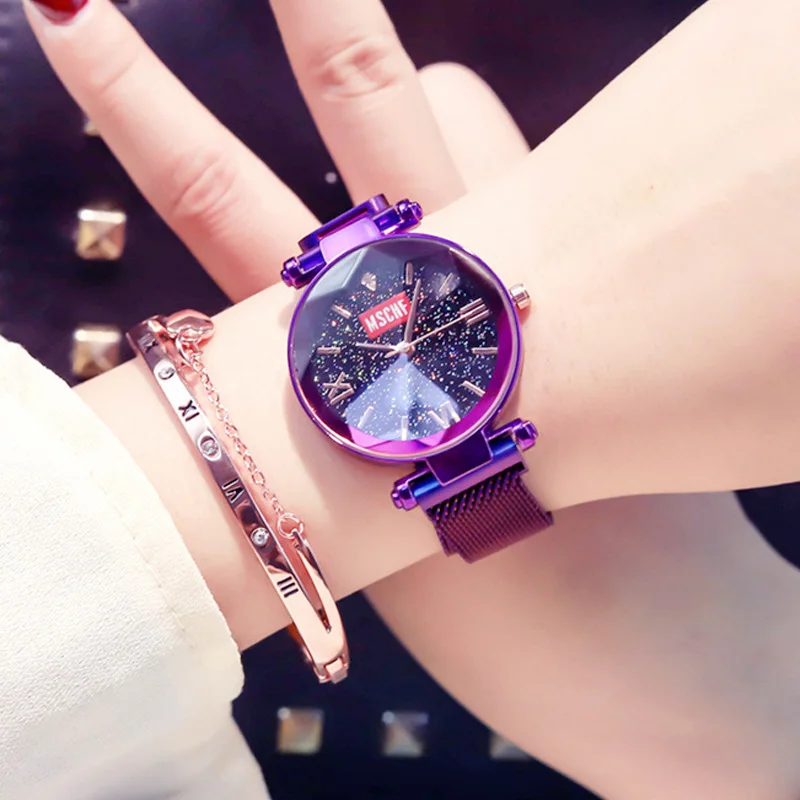 

Women's Watches 2019 Luxury Ladies Watch Starry Sky Watches For Women Fashion bayan kol saati Diamond Mirror Reloj Mujer Gifts