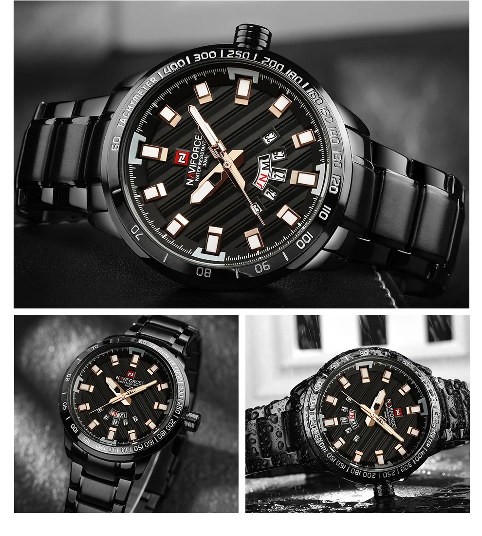 NAVIFORCE золотые часы мужские часы лучший бренд класса люкс военные наручные часы Мужские часы Спортивные кварцевые наручные часы Relogio Masculino