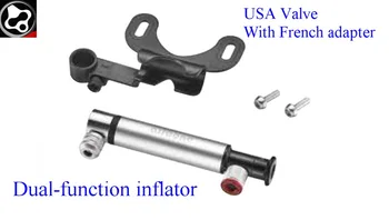 

AirBone ( FOURIERS NEW ) Bike Dual-function inflator 21x36x130mm 100psi / 7bar 78g USA Valve With French adapter Bicycle Pump
