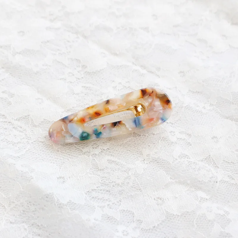 Vintage Hair Clip Waterdrop Rectangle Hair Pins Accessories Korea Hollow Geometric Waterdrop Acrylic Women Girls Hairpins