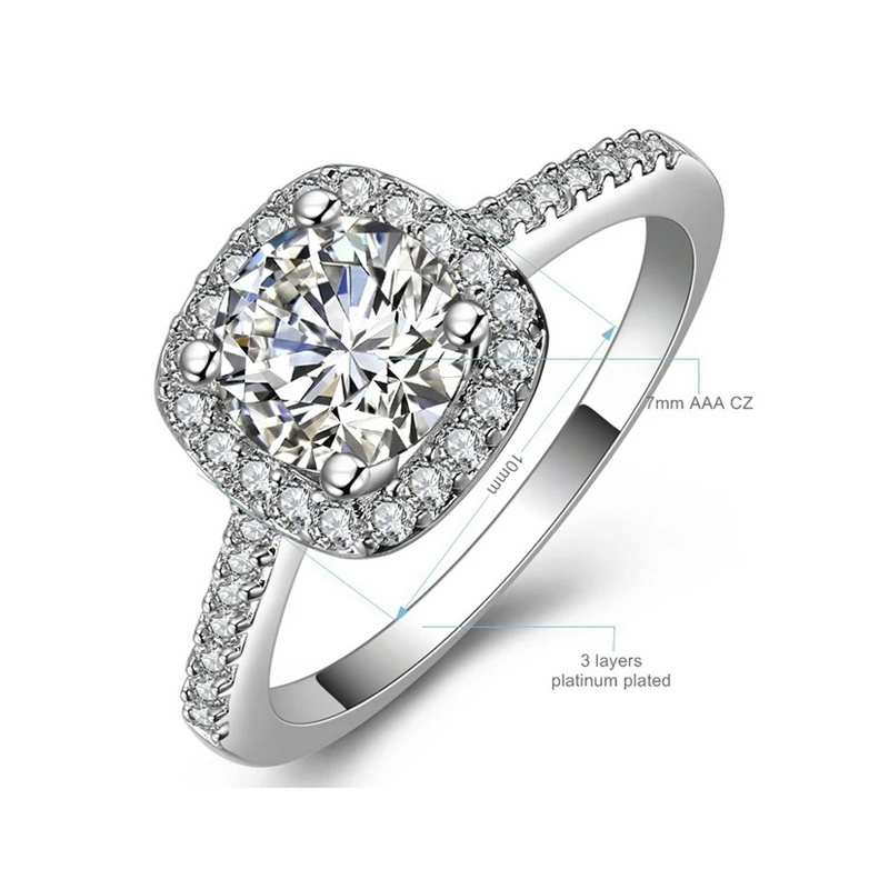 CC Jewelry Fashion Rings For Women Jewelry Luxury Gold Color Square Stone Anneau Engagement Bijoux Bridal Wedding CC627 wedding rings finger rings womens ring jewelry rings ring jewelry