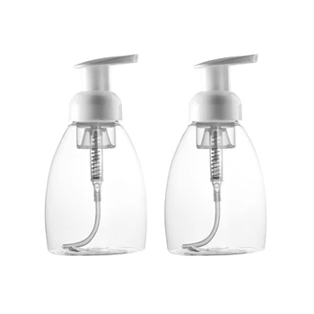 

2Pcs 250ml Pump Bottles Clear Plastic Durable Reusable Lotion Massage Oils Soap Shampoos Dispenser for Travel