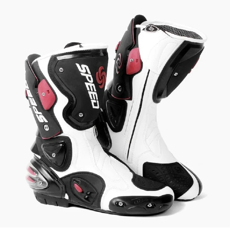 Moto rcycle botas pies protección alta velocidad Pro-Biker velocidad botas de carreras microfibra hombres botas moto rbike carrera botas