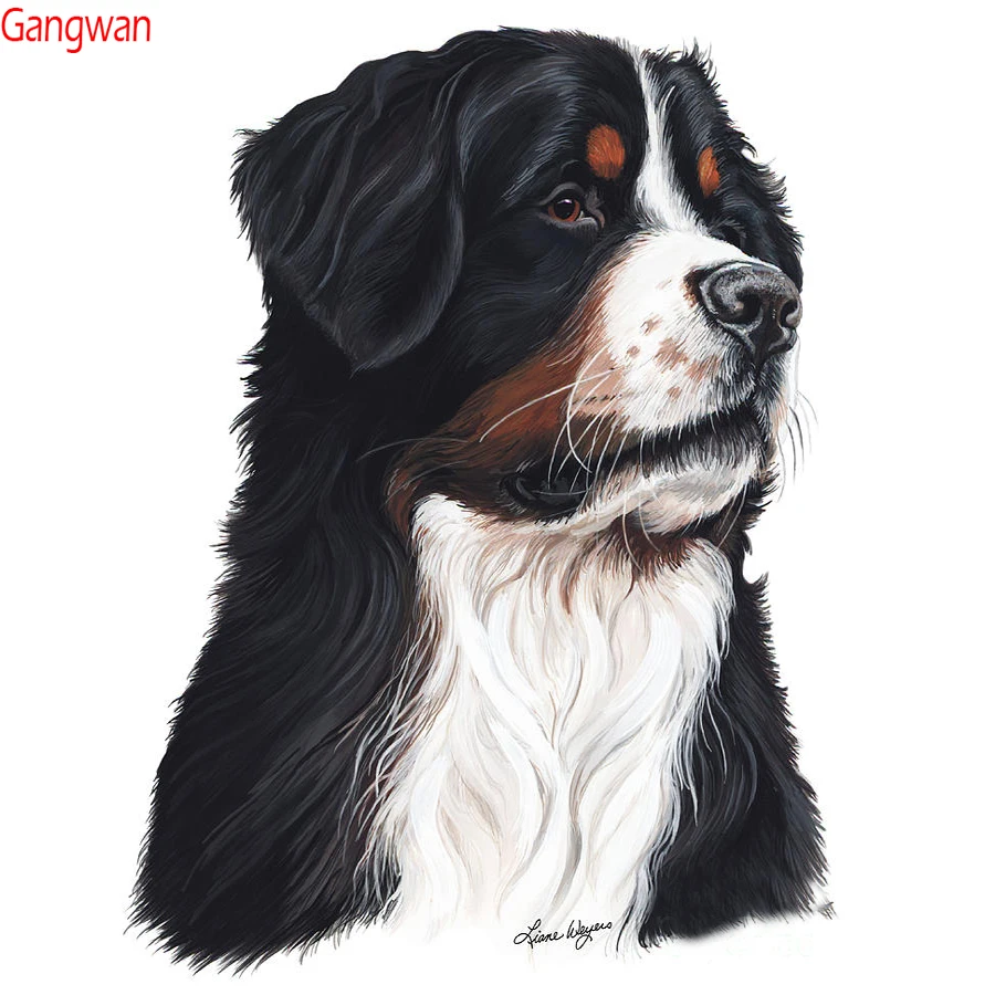 Diamond Painting puppy picture Full Square round Animal bernese mountain dog Rhinestone Kids Room Decor Daimond embroidery mosaic