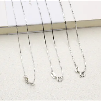 

40/45/50/55/60cm Classic Basic Chain 100% 925 Sterling Silver Necklace Chain Fashion Jewelry Girl's Clavicle Necklace