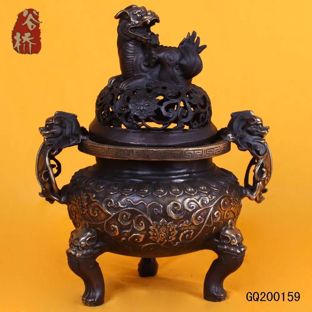 

Damings lion furnace incense burner copper decoration