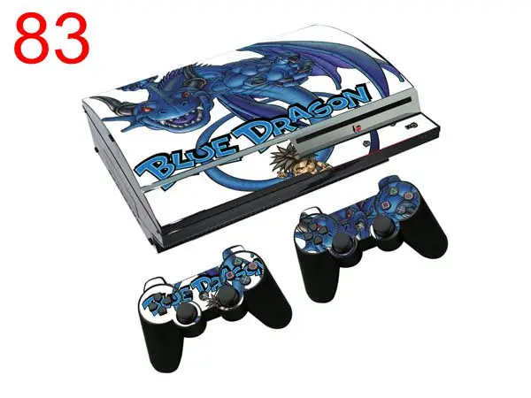 Cheap Blue Drason PVC Skin Stickers for Sony Playstation 3 Fat for PS3 Fat Console and Controllers