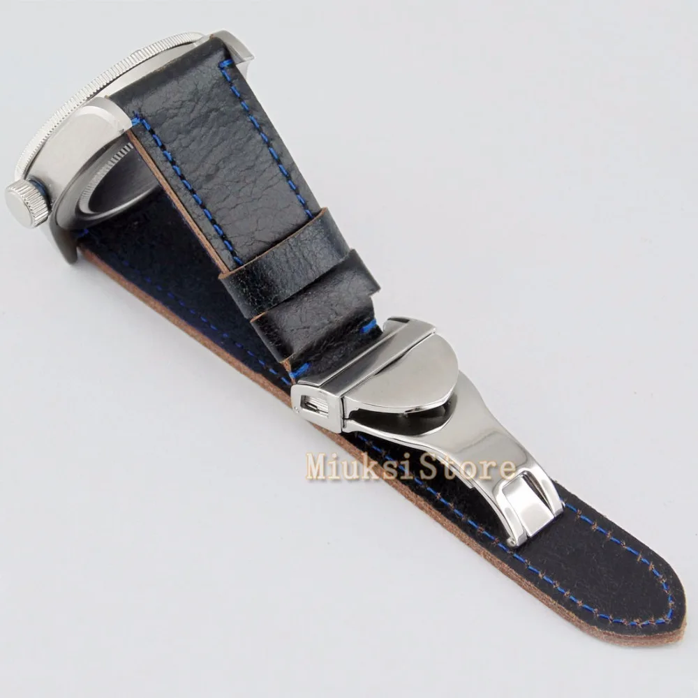 Corgeut 41 мм Мужские часы светящиеся автоматические морские чайки Nouvelle Bleu Verre