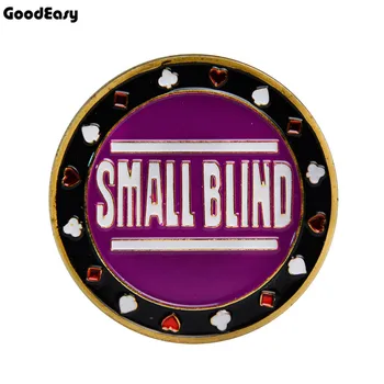 

New Poker Cards Guard Protector Metal Token Coin with Plastic Cover Texas Poker Chip Coin Dealer Button SMALL BLIND