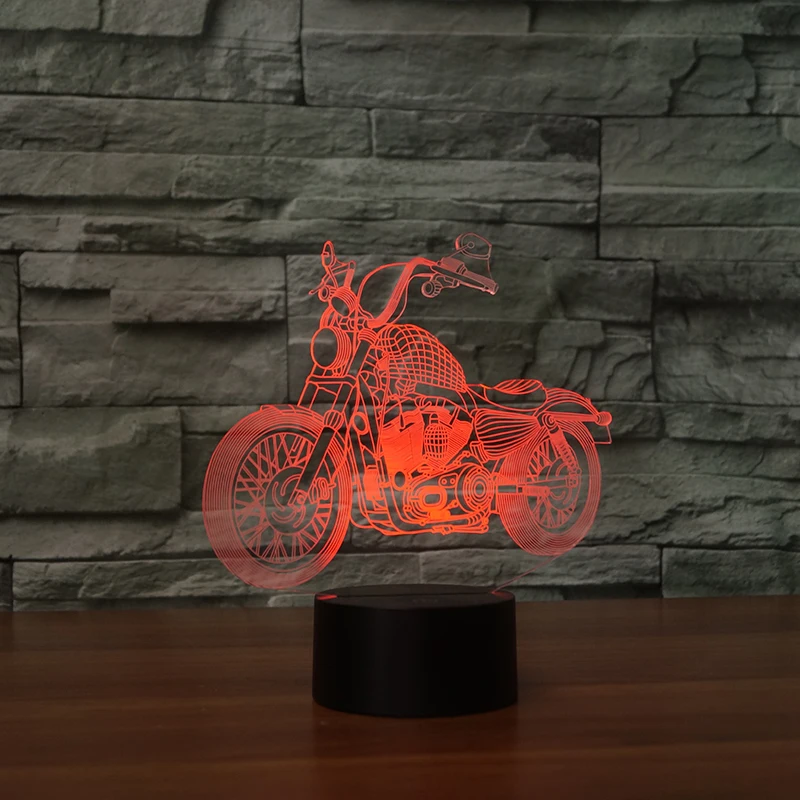 Новая сенсорная настольная лампа для мотоцикла 7 цветов изменяющаяся 3d новинка