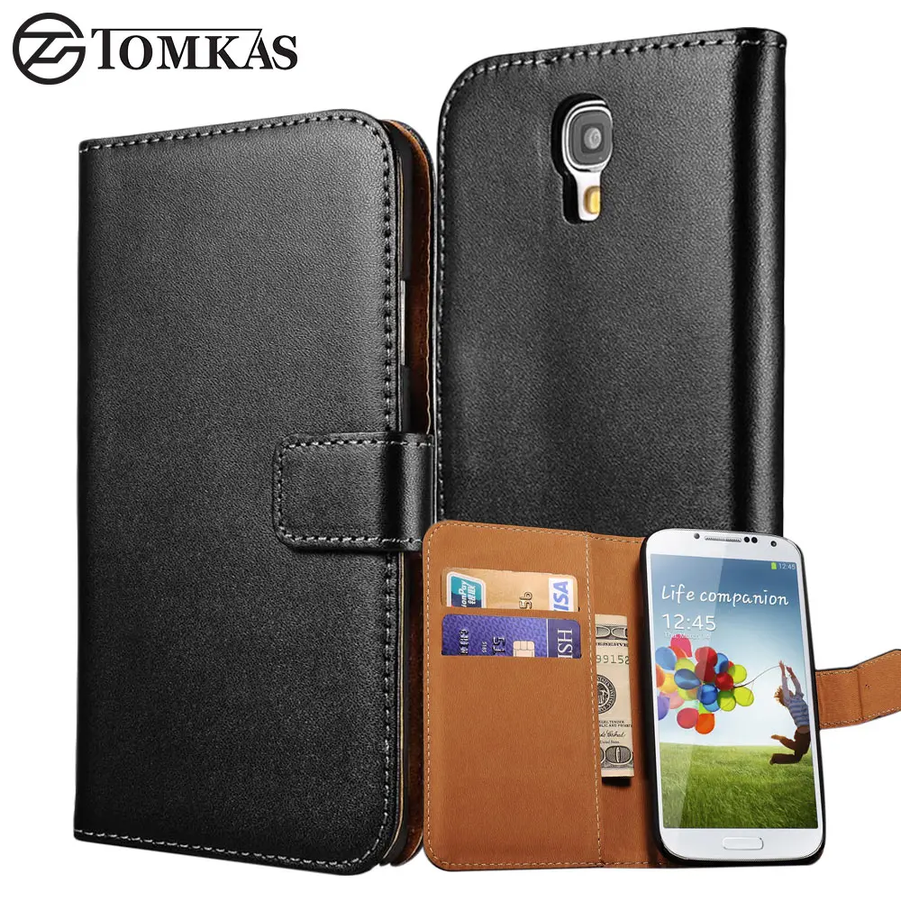Luxury S4 Wallet Flip Genuine Leather Stand Case For