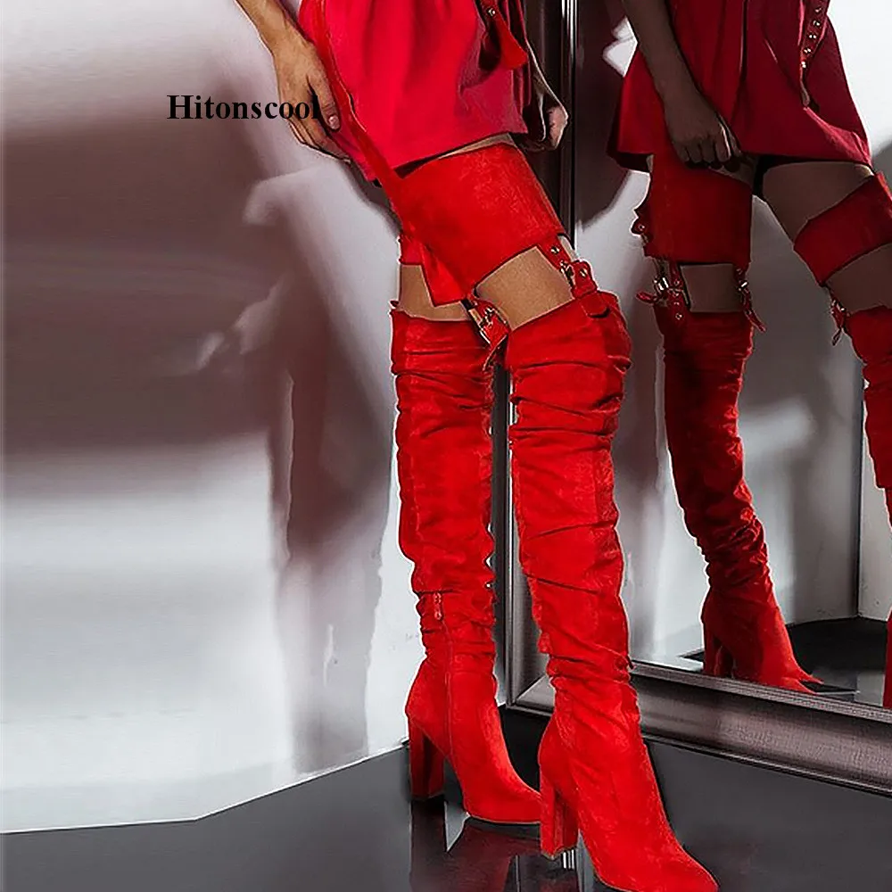 

New 2019 Fashion Winter Autumn Women Over Knee Waist Pant Boots Women Sexy Ladies Shoes Thigh High Long Crotch Boots