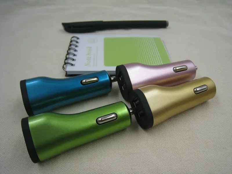 Metal Small waist Dual Port USB Car Charger_0389