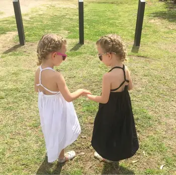 

Summer Babies Ruffles Halter Dresses Kids Girl Fashion Backless Dress Girls Beach Singlet Dress 2018 Kids clothing
