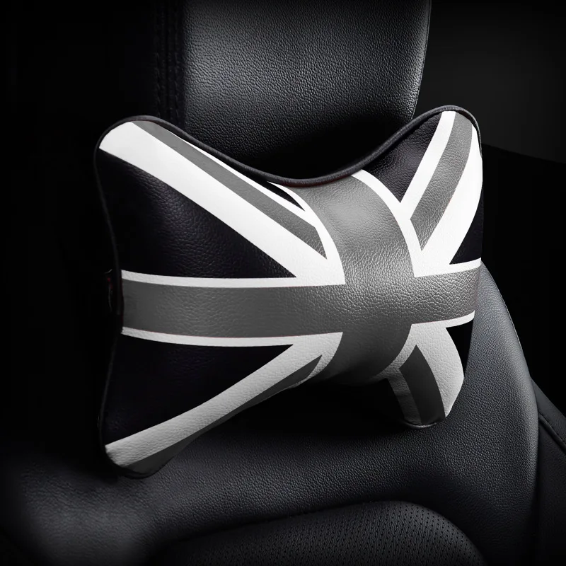 

Leopard Union Jack Printed Car Headrest Neck Pillow Support Rest Cushion for BMW Mini Cooper Volvo Ford Chevrolet Styling