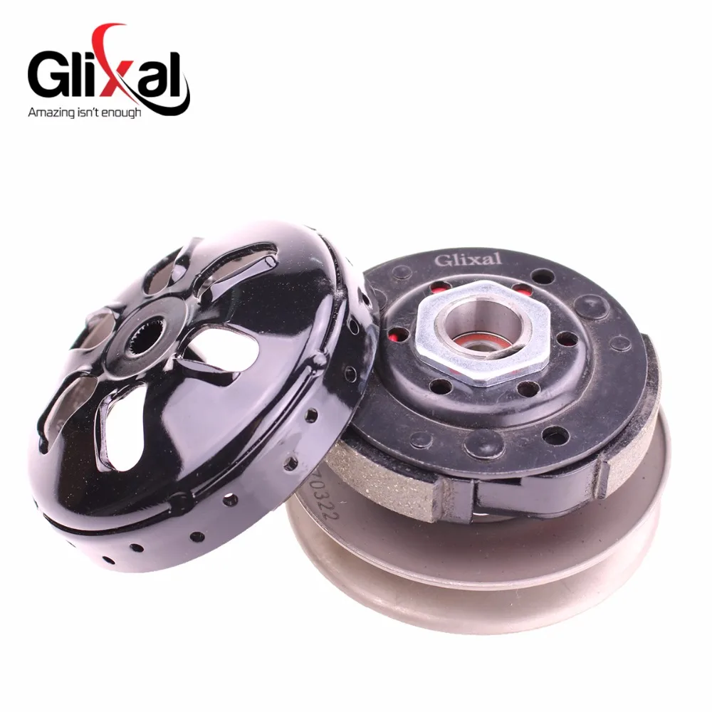 Skup Glixal wysokowydajny zespół sprzęgło wyścigowe z dzwonkiem sprzęgła do GY6 49cc 50cc 139QMA 139QMB silnik skuter motorower ATV Go Kart