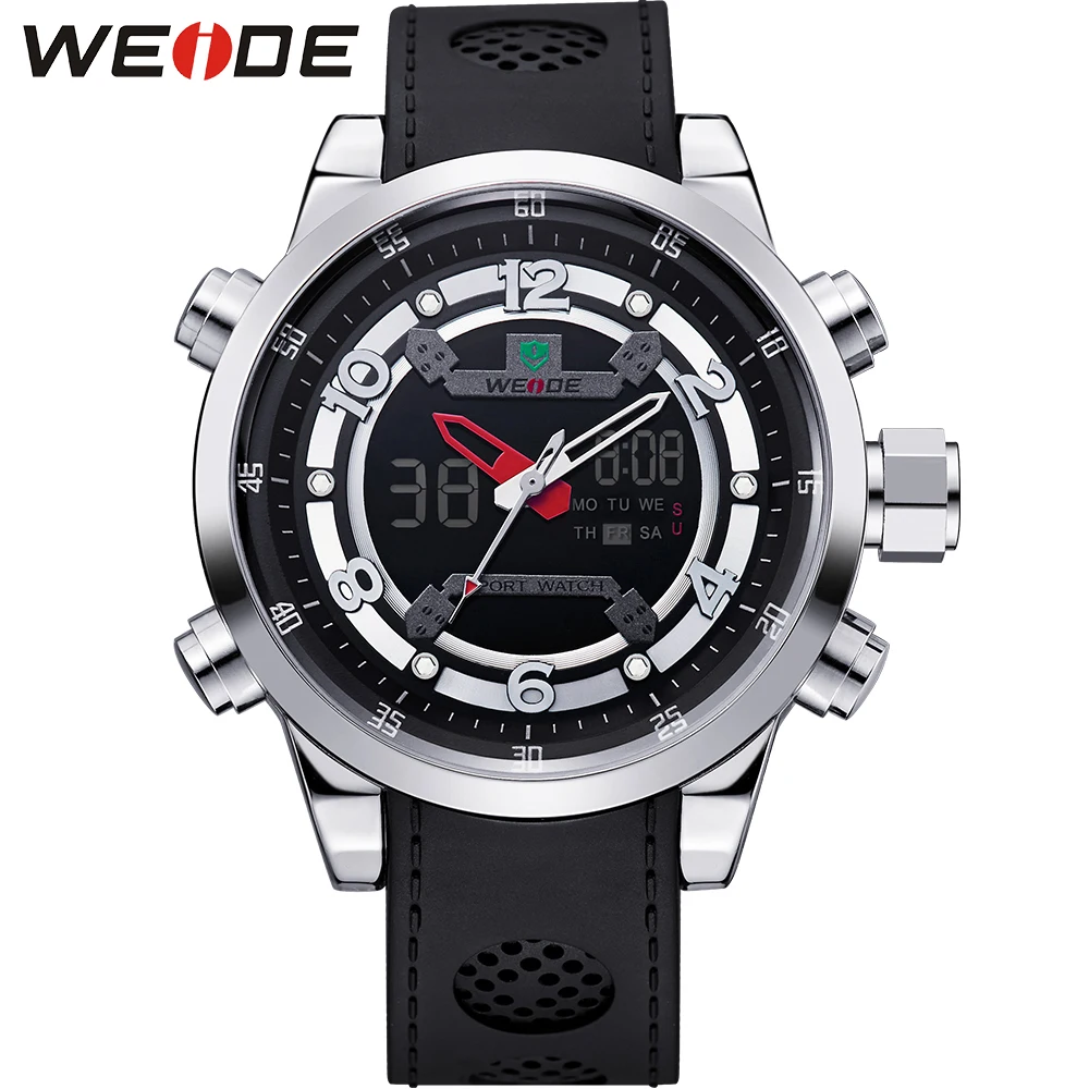 WEIDE Спортивные Электронные Часы Мужчин LCD Секундомер Двойной Дисплей Будильник