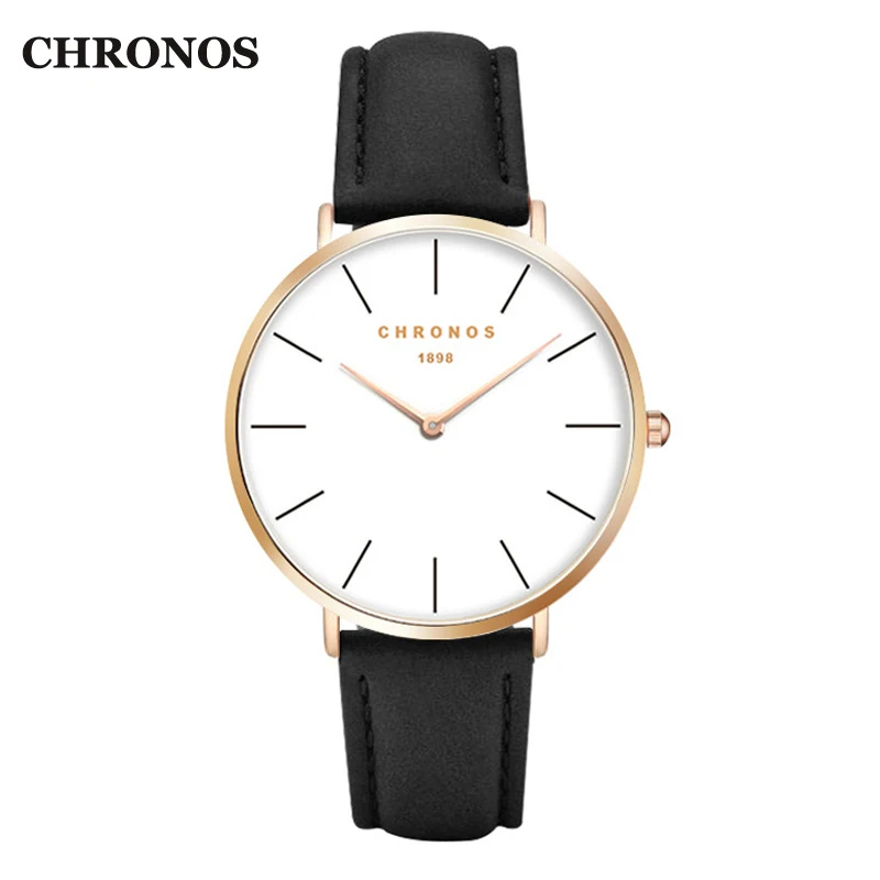 CHRONOS 1898 Wristwatches Men Women Watch Nylon Leather Strap Fashion Quartz-Clock Rose Gold Silver Watch Montre Femme CHRONOS 1898 Wristwatches Men Women Watch Nylon Leather Strap Fashion Quartz-Clock Rose Gold Silver Watch Montre Femme