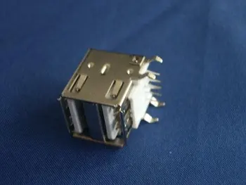 

1000pcs USB A type Female receptacle 2 ports right angle through hole Dual 8 pin DIP type