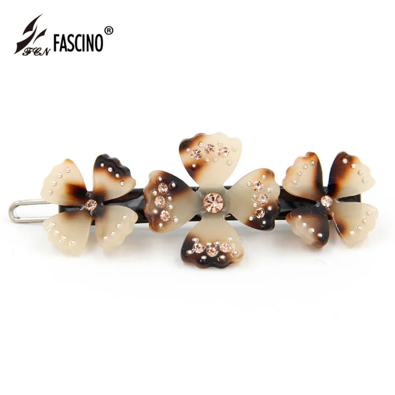 

Rhinestone Flowers Barrettes Clips Elegant Women Hair Clips Hair Grips Acetate Floral Hair Jewelry Accessories For Girls Tiara