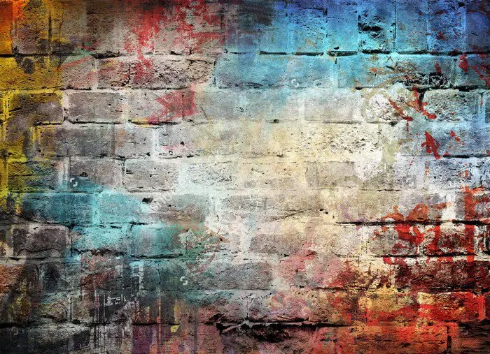 Graffiti Brick Wall photo backdrop Vinyl cloth High quality Computer