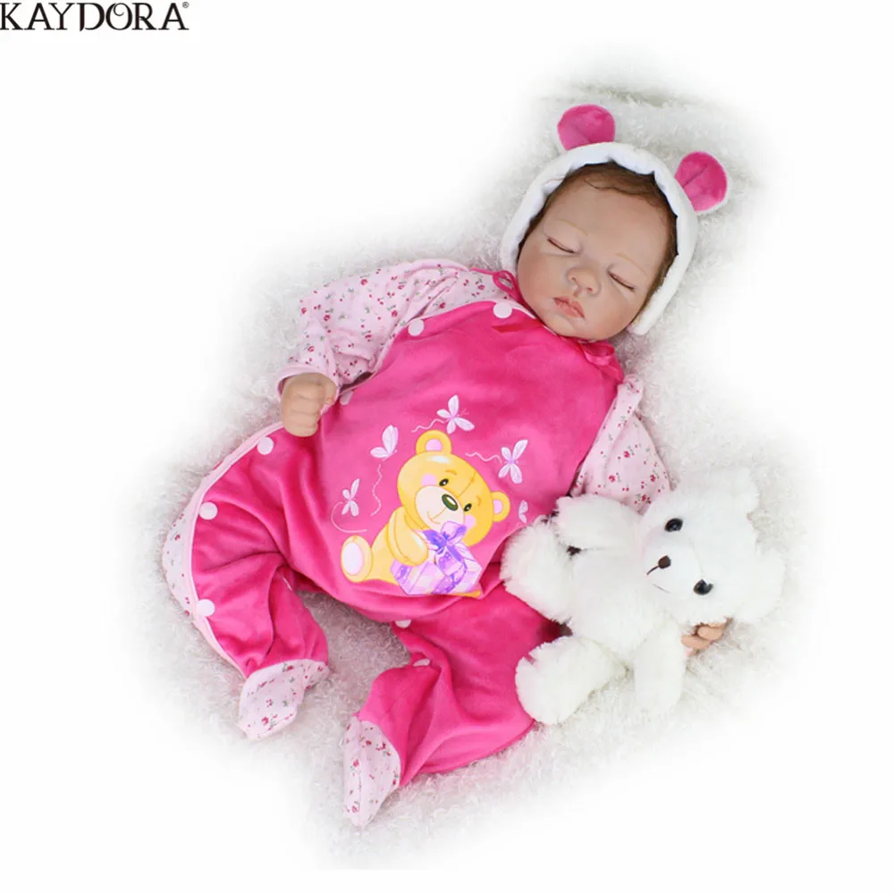 

KAYDORA 22inch Reborn Baby Doll 55cm Cloth Body Vinyl Realistic Dolls For Children Brinquedos Bebe Reborn Toys For Girls